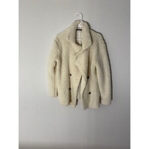 Camisa Cream Teddy Fleece Double Breasted Coat Women's